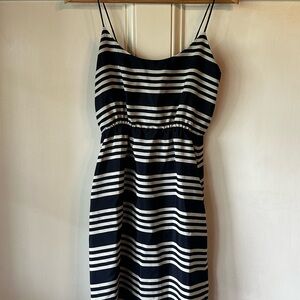 J. Crew Blue and White Sleeveless Sundress